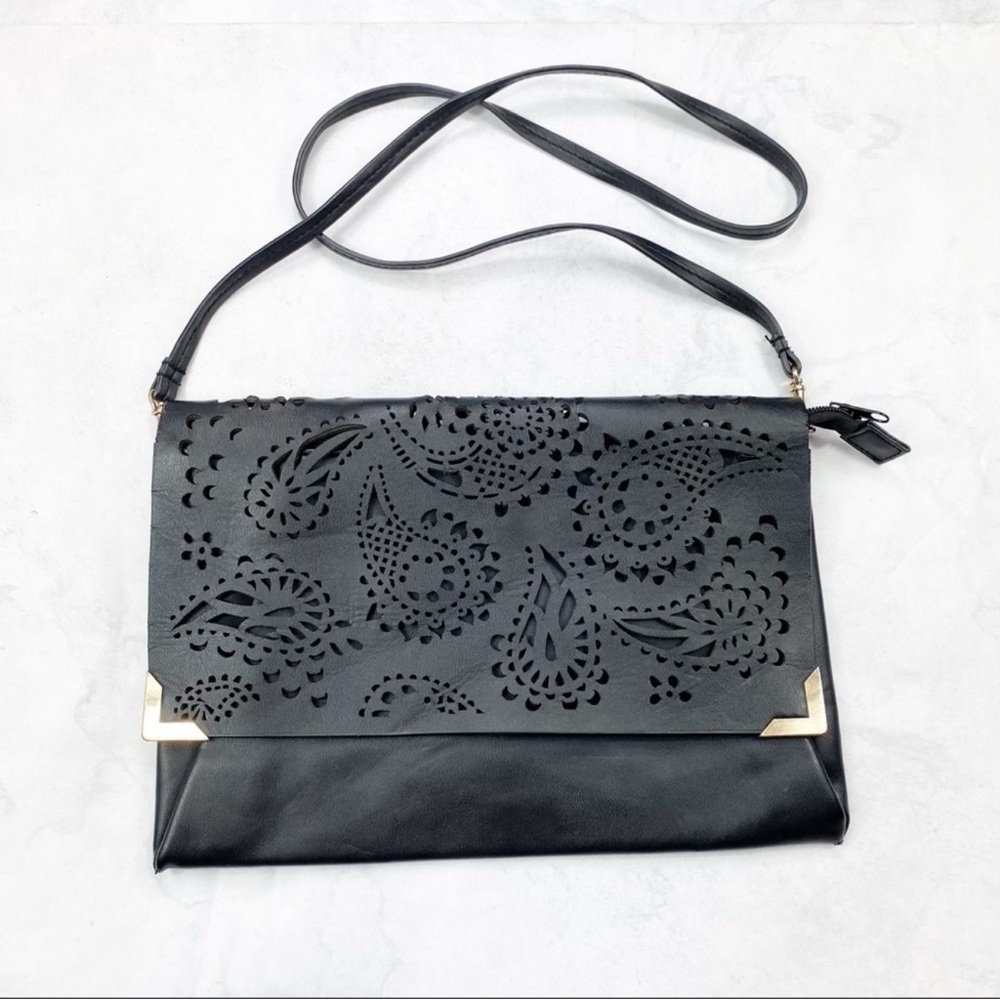 H&M Black Crossbody Bag with Gold Details